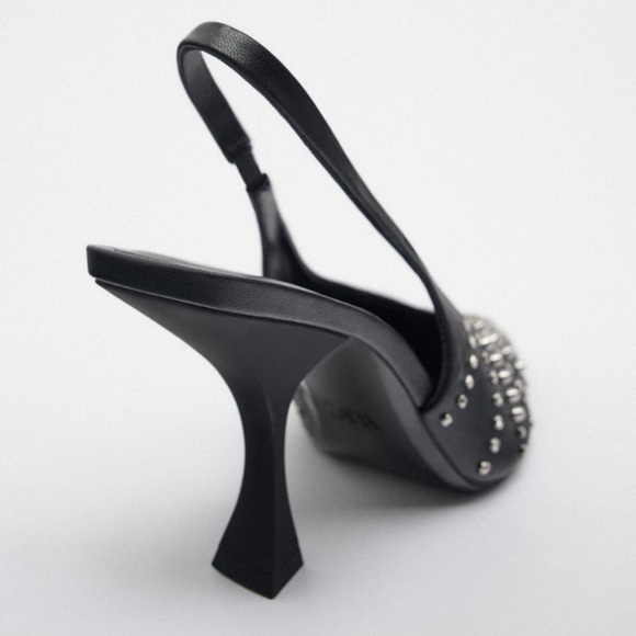 ✨SALE✨ ZARA STUDDED HEELED SLINGBACKS ✨SALE✨ - Picture 6 of 8